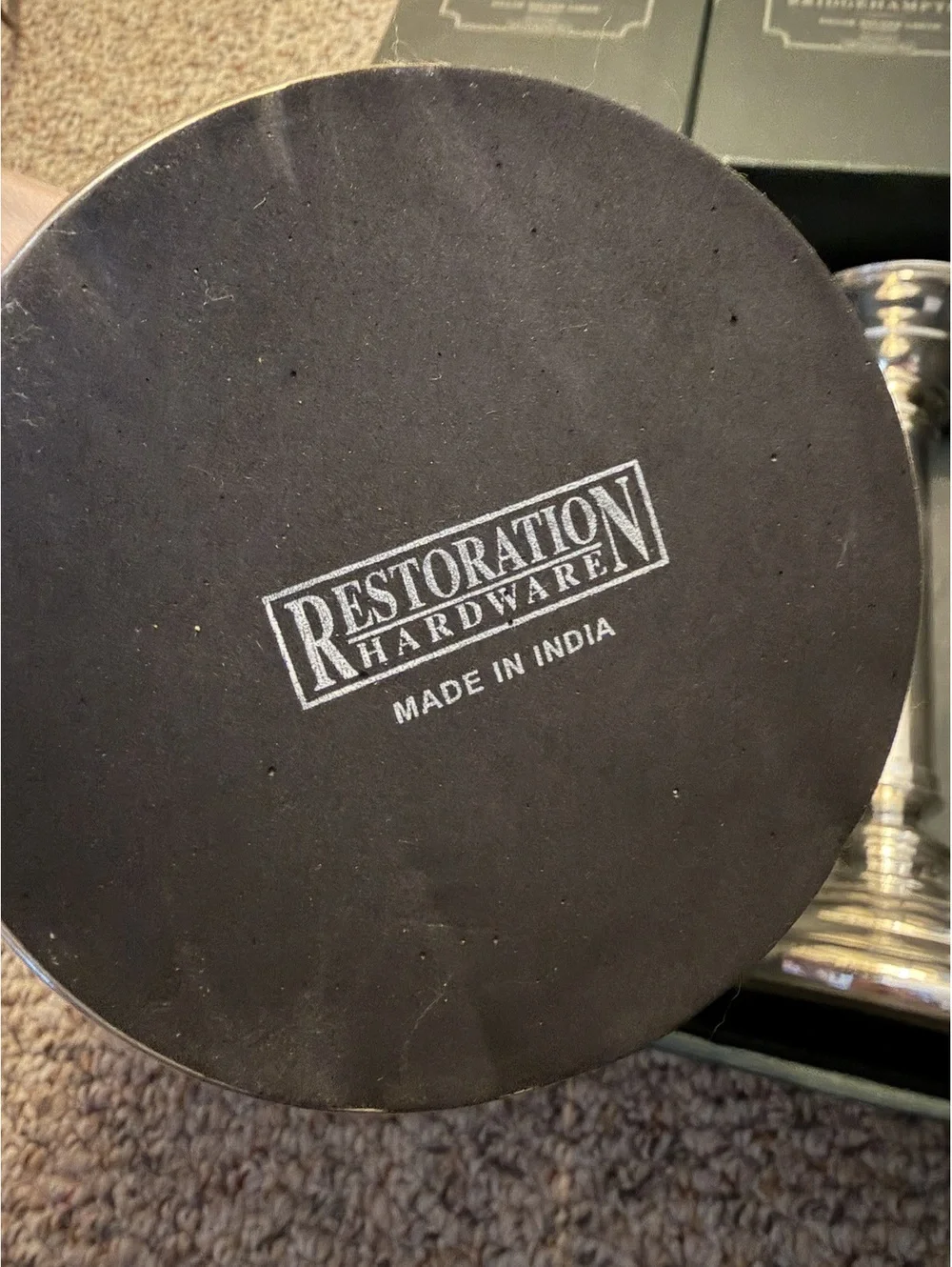 Restoration Hardware (2) vintage Bridgehampton silver plated candle holders